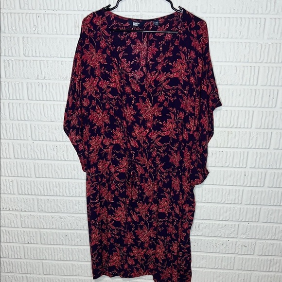 Lands End Purple Floral Swim Cover Up - Picture 1 of 4